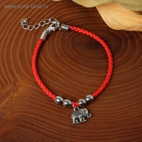 Браслет-оберег &laquo;Красная нить&raquo; талисман защиты, процветание и успех, цвет чернёное серебро, 20 см
