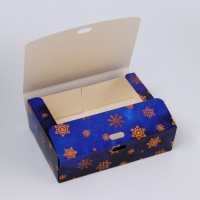 Новый год. Коробка подарочная новогодняя складная, упаковка, &laquo;Сияние снежинок&raquo;, 16 &times; 12 &times; 5 см.