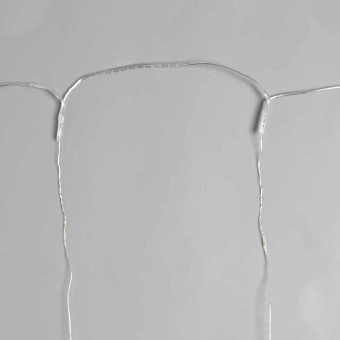 Гирлянда &laquo;Занавес&raquo; 2 &times; 2 м роса, IP20, серебристая нить, 300 LED, свечение мульти, 12 В