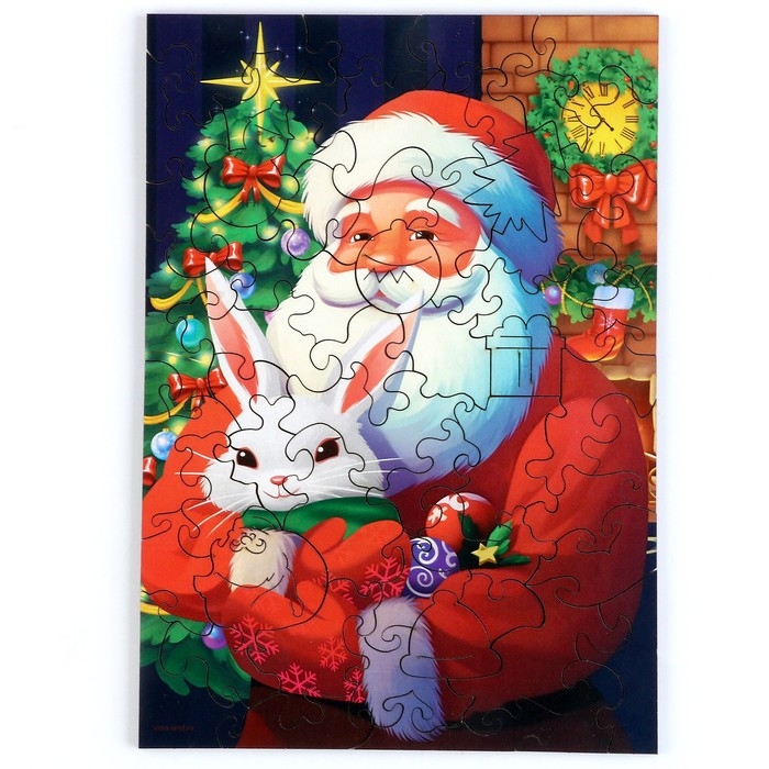 Пазл деревянный фигурный на новый год &laquo;Любимый новогодний волшебник&raquo;, 54 элементов