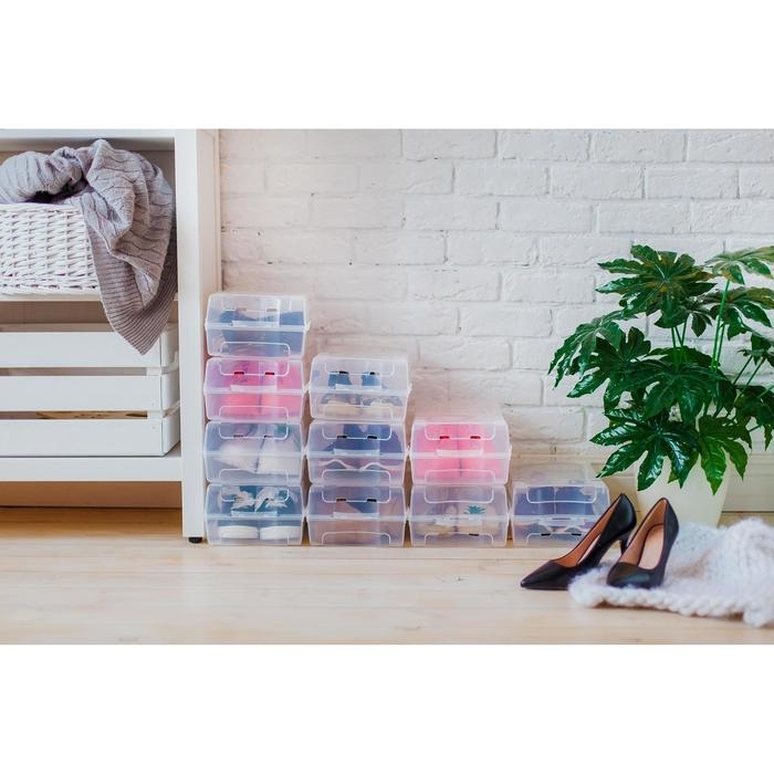 Короб для хранения обуви &laquo;Реноме&raquo;, 38&times;20,5&times;13 см, цвет прозрачный