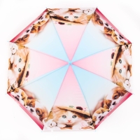 Зонт детский полуавтоматический &laquo;Милые зверюшки&raquo;, r=41см, со свистком, цвет МИКС