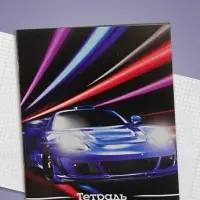 Тетрадь 48 листов в клетку, Calligrata &laquo;Авто&raquo;, обложка мелованный картон, серые листы, МИКС