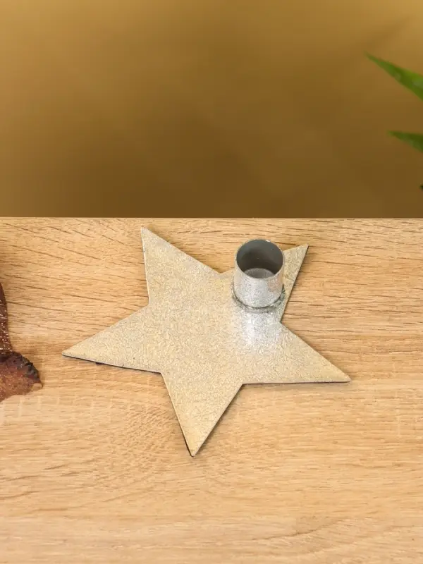 Подсвечник на 1 свечу "Звезда" серебряная 13х12х3 см