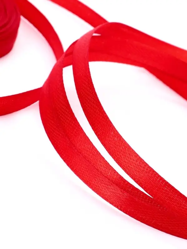 Лента атласная, 6 мм, 23&plusmn;1 м, красная №26