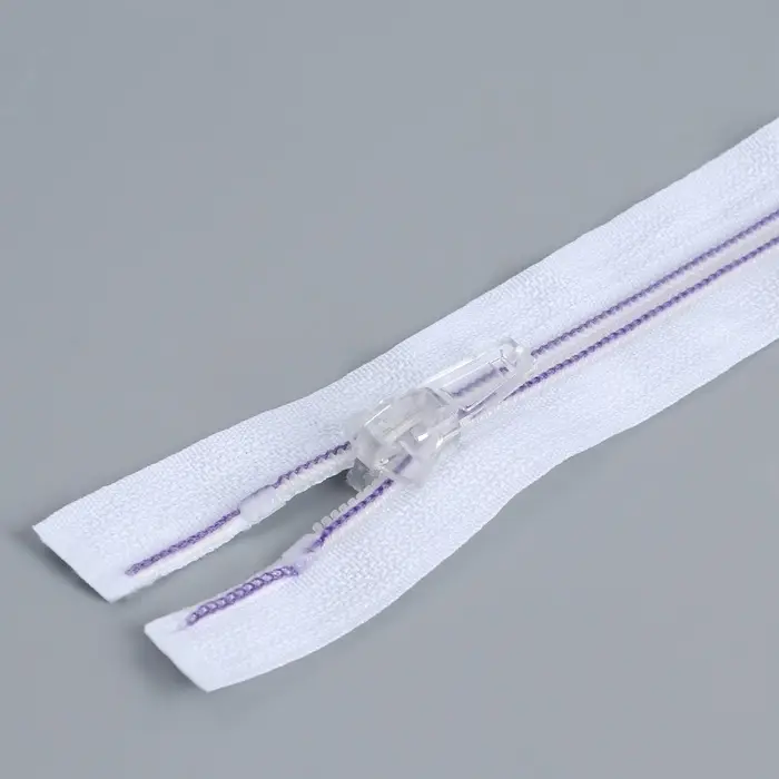 Молния &laquo;Спираль&raquo;, №5, разъёмная, замок автомат, 40 см, белая, сиреневая