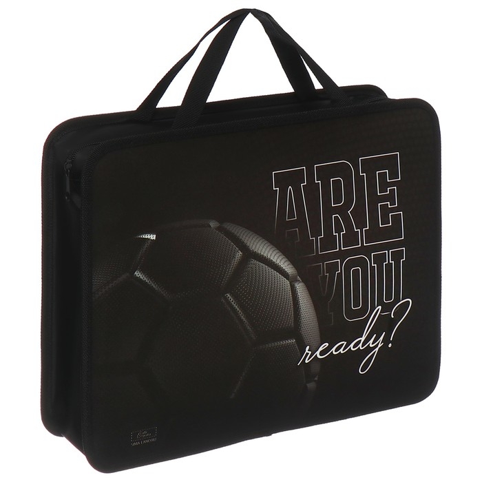 Папка с ручками А4, 330 х 260 х 75 мм, пластиковая, ручки-тесьма, Calligrata "Мяч"