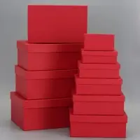 Набор коробок 10 в 1 "Красный" 30 х19 х 12 - 12 х 6,5 х 4 см