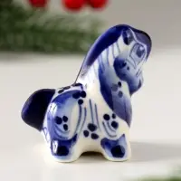 Сувенир Конь Красавец,5х4,5х3см, гжель