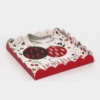 Коробка для кондитерских изделий с пластиковой крышкой &laquo;Ёлочные шары&raquo;, 21 х 21 х 3 см