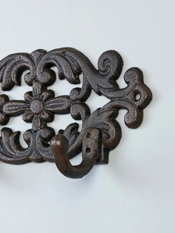 Крючки декоративные чугун "Цветочный узор" 19х5х9,5 см