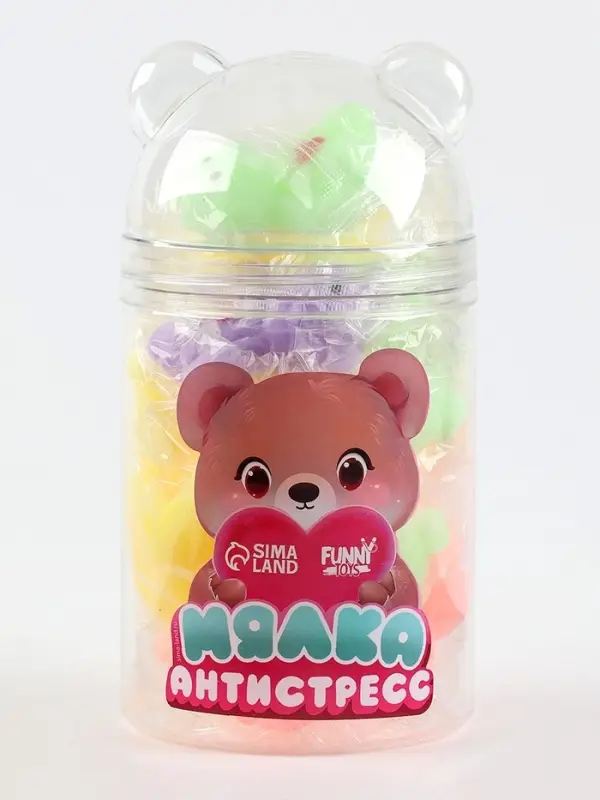 Антистресс сквиш мялка &laquo;Мишки&raquo;, в банке