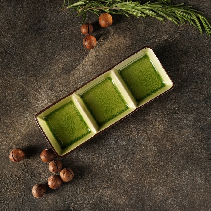 Менажница керамическая 3 секции &laquo;Таллула&raquo;, 20,5&times;7,5&times;2,5 см