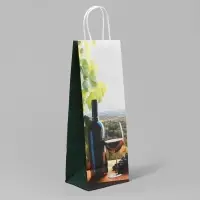 Пакет подарочный под бутылку, упаковка, &laquo;Вино&raquo;, белый крафт, 13 х 36 х 10 см