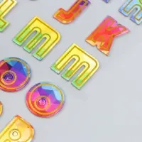 Наклейка пластик "Английский алфавит и цифры. Радуга" 31х14 см