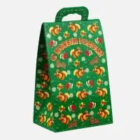 Подарочная коробка новогодняя Сумочка мини &laquo;Потерн праздничный грильяж&raquo; 140&times;100&times;223 см