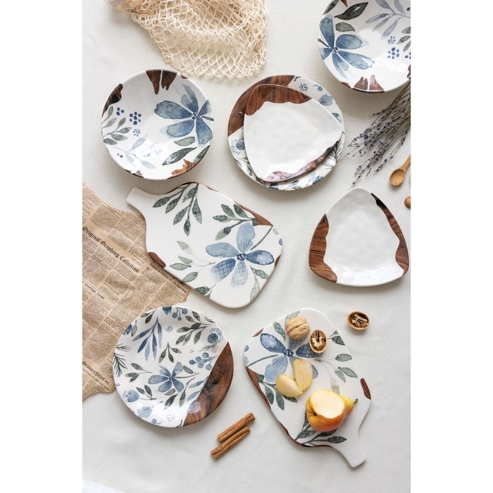 Тарелка керамическая &laquo;Фьюжен&raquo;, 21.5 см, цвет белый