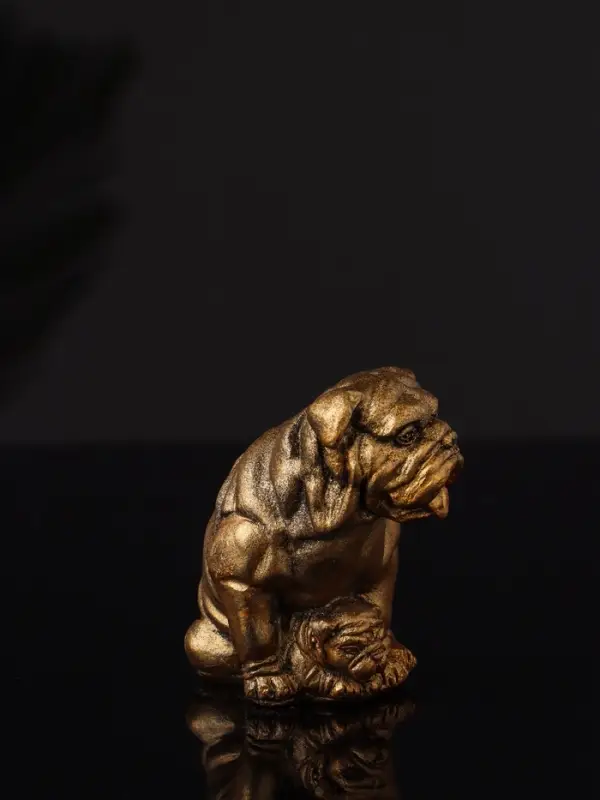 Набор статуэток "Гости, кошка и собака" 7 см, бронза