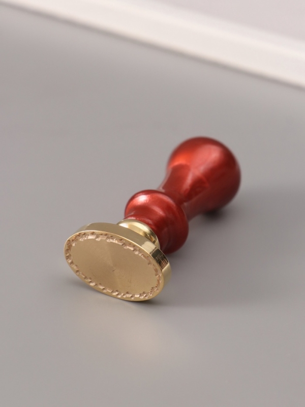 Печать для сургуча с пластиковой ручкой "Рамка овальная веточка" 6,3х3х2 см