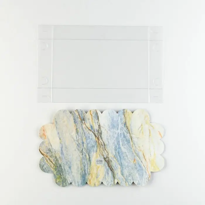 Коробка для печенья, кондитерская упаковка с PVC крышкой, голография, &laquo;Камень&raquo;, 10.5 х 21 х 3 см