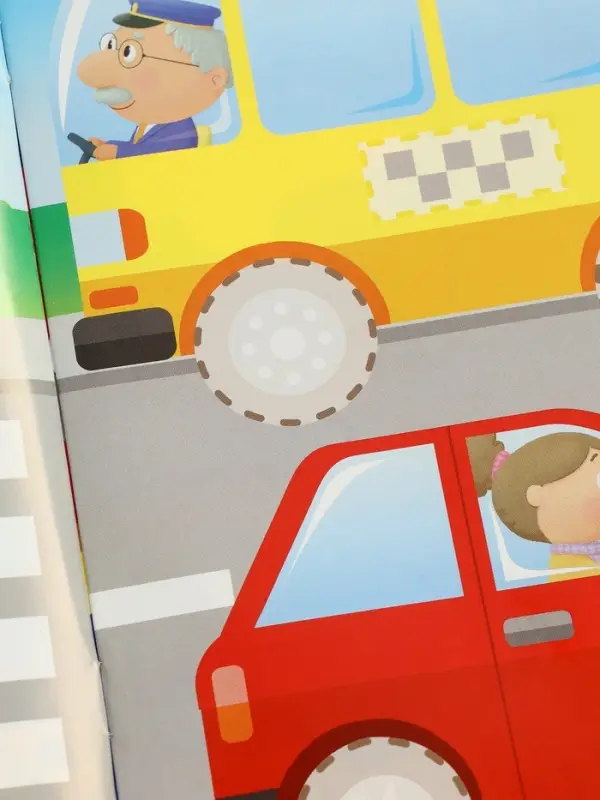 Книжка с наклейками "Едем, летим, плывём", 16 стр