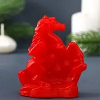 Свеча фигурная "Лошадка-Пегас" 3,5х6,5х8 см, цв. красный