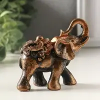 Статуэтка "Слон несет богатство" 8х8х4 см, бронза винтаж