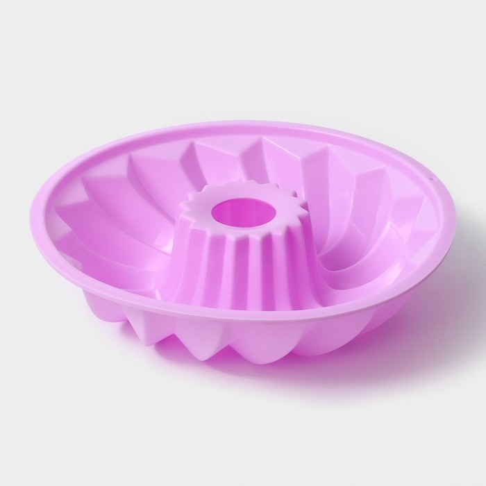 Форма для выпечки Доляна &laquo;Немецкий кекс. Заварное&raquo;, силикон, d=22,5 см, цвет сиреневый