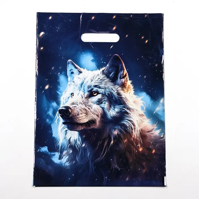 Пакет &laquo;Волк&raquo;, полиэтиленовый с вырубной ручкой, 30&times;40 см, 50 мкм