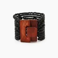 Браслет плетёный 20х5 см, цв. чёрный