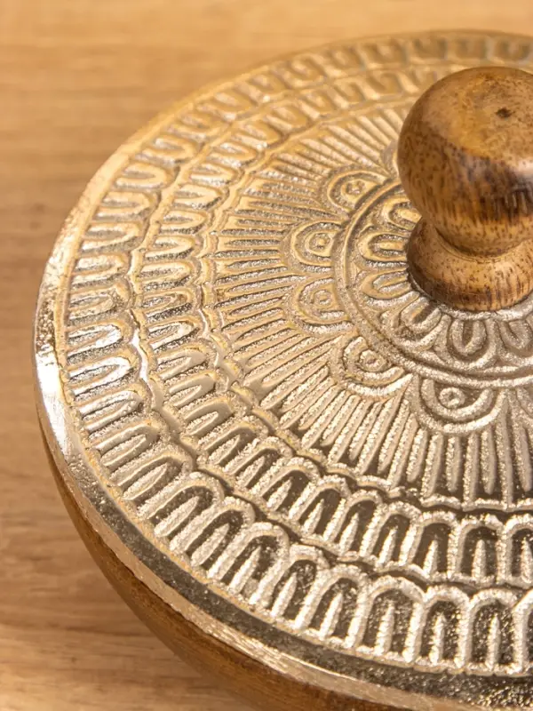 Сахарница "Алюм" 15х15х11 см, алюминий, дерево