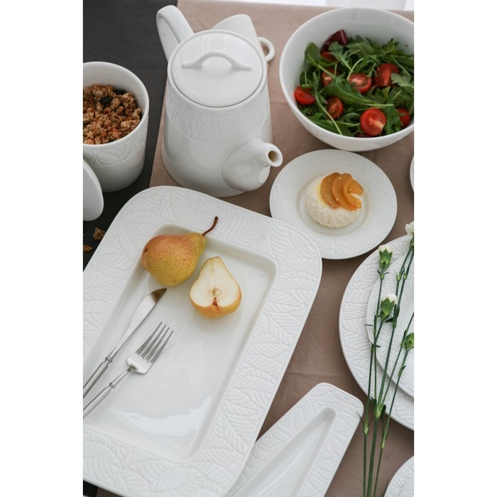 Блюдо фарфоровое прямоугольное Magistro Сrotone, 35,7&times;25,6&times;3,1 см, цвет белый