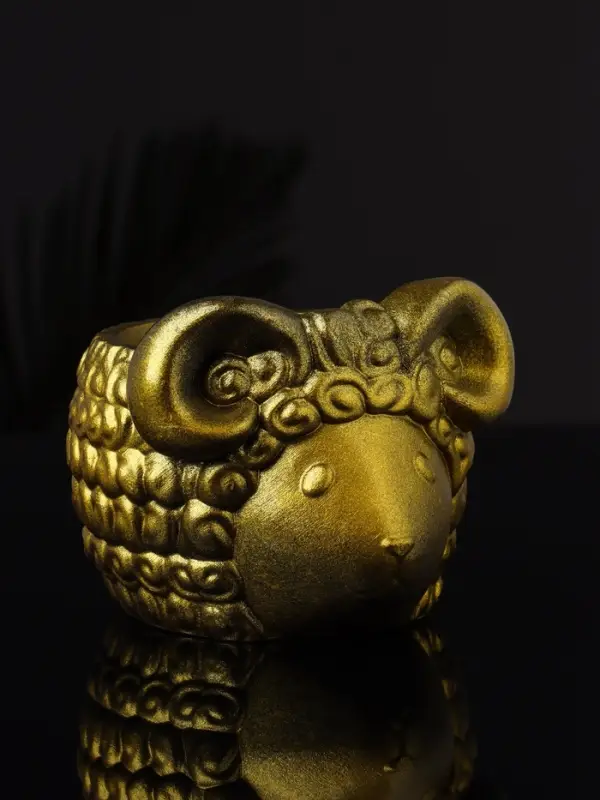 Кашпо "Баран" 12х10х7 см , золото