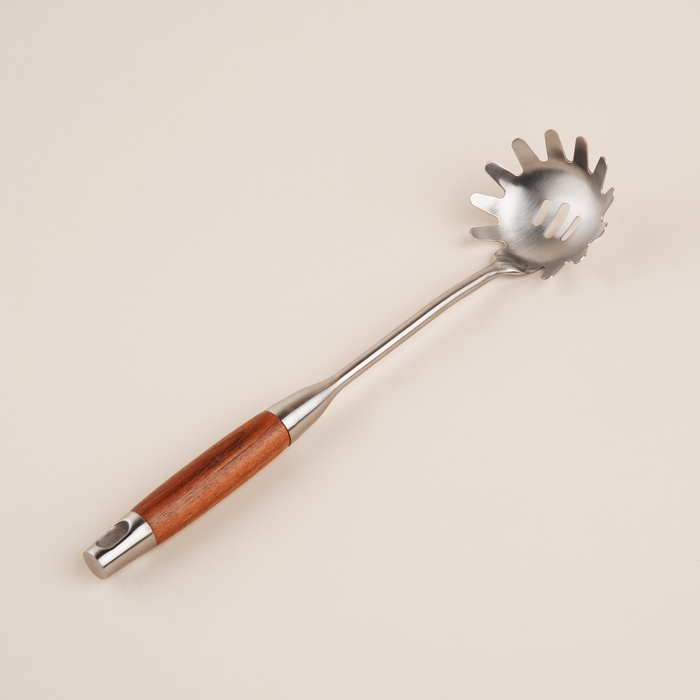 Ложка для спагетти Sima-Land Home 34х8,5 см, Рустик, цвет серебряный