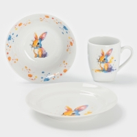 Набор посуды 3 предм. Зайка Цветной И.У.