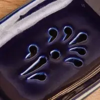 Мыльница "Цветок" керамика, цв. синий, 12х8х2 см