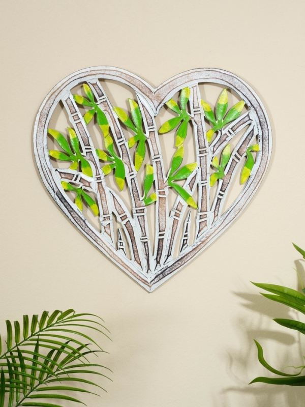 Панно резное МДФ "Сердце бамбук", 40х40х0,6 см