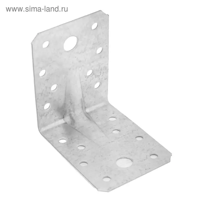 Уголок крепёжный ТУНДРА krep, 70х70х55х2 мм, усиленный, ГОЦ, 1 шт.