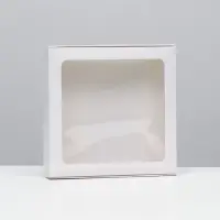 Коробка самосборная, белая, 21&times;21&times;3 см