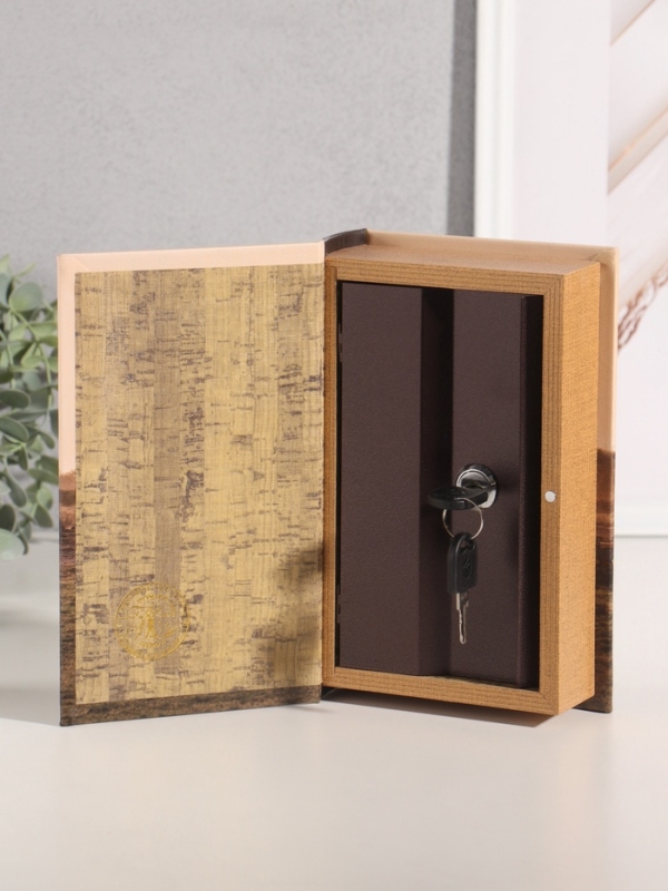 Сейф-книга дерево кожзам "Сафари в Африке" 21х13х5 см