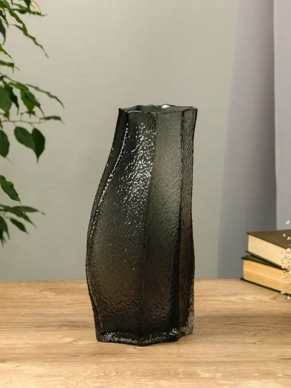 Ваза стекло настольная "Дженис" 30х15х9,5 см, серый