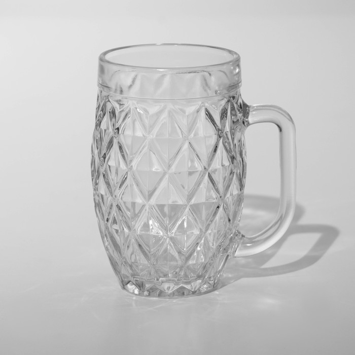 Кружка для пива &laquo;Линза/Ромб&raquo;, 500 мл, стеклянная, МИКС