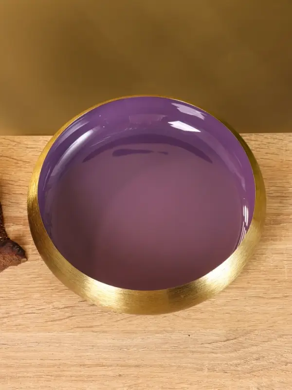 Подсвечник золотой с фиолетовым покрытием, 18&times;18&times;5 см