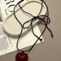 Портупея с кулоном &laquo;Сердечко&raquo; кожа, трансформер, бордовая, 150 см