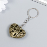 Брелок металл "Сердце с розами - Forever" 4х3 см