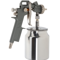 Краскораспылитель пневматический ТУНДРА, до 4 бар, сопло 1.5 мм, нижний бачок 0.75 л