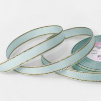 Лента репсовая 15мм*25&plusmn;1ярд(23м&plusmn;1м) золотые нити №013 светло-голубой АУ