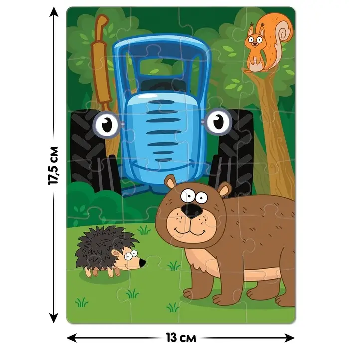 Пазл &laquo;В лесу&raquo;, 24 элемента, Синий трактор