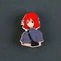 Значок деревянный &laquo;Рыжая девушка&raquo;, аниме, 2,4 х 3,4 см