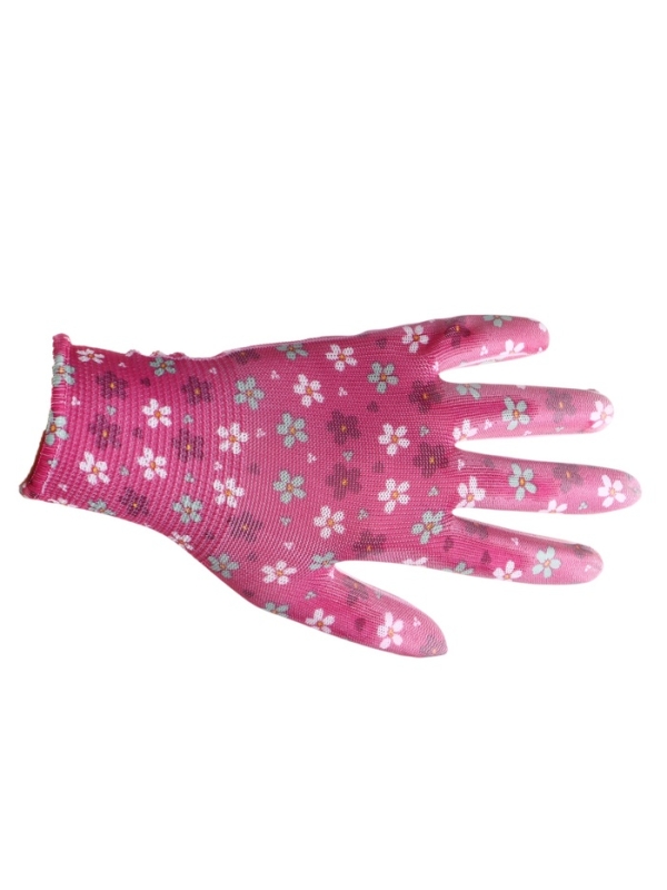 Перчатки нейлоновые, с ПВХ точками, размер 8, МИКС, &laquo;Цветы&raquo;, Greengo